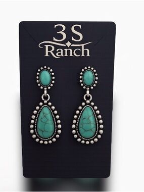 ✨ 3 S Ranch “La Frankie” Turquoise Earrings ✨